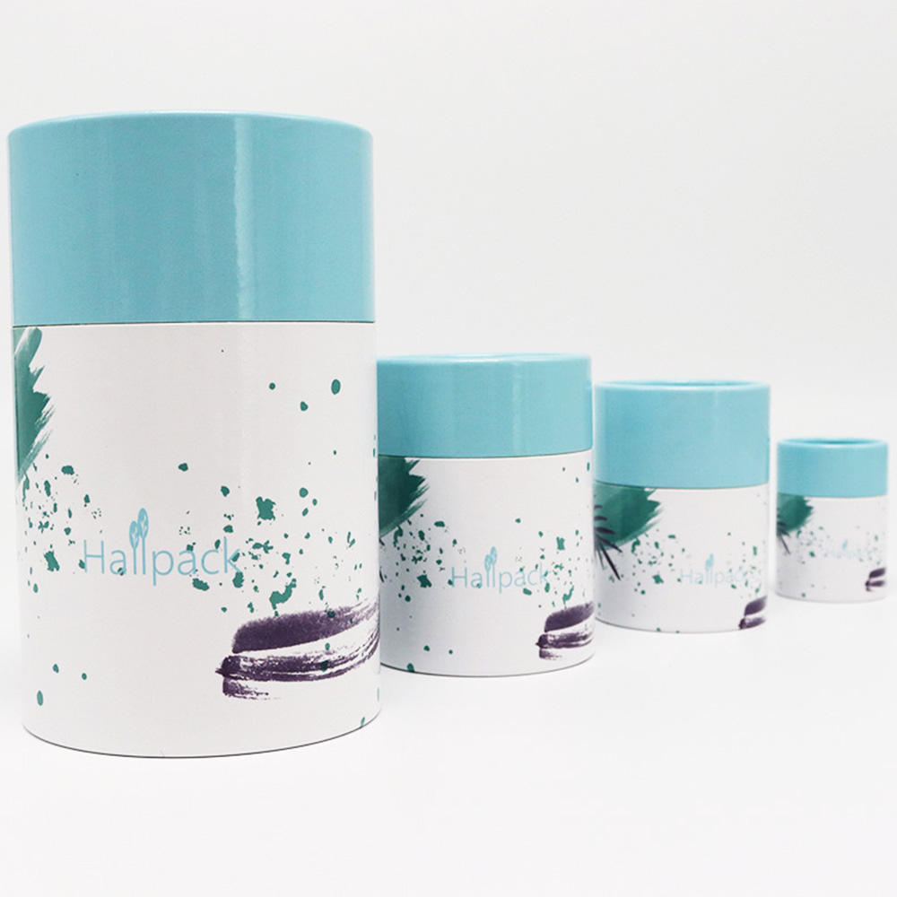 Embalagem de cilindro de café biodegradável de qualidade alimentar Eco Embalagem de tubo de papel artesanal redondo personalizado para chá