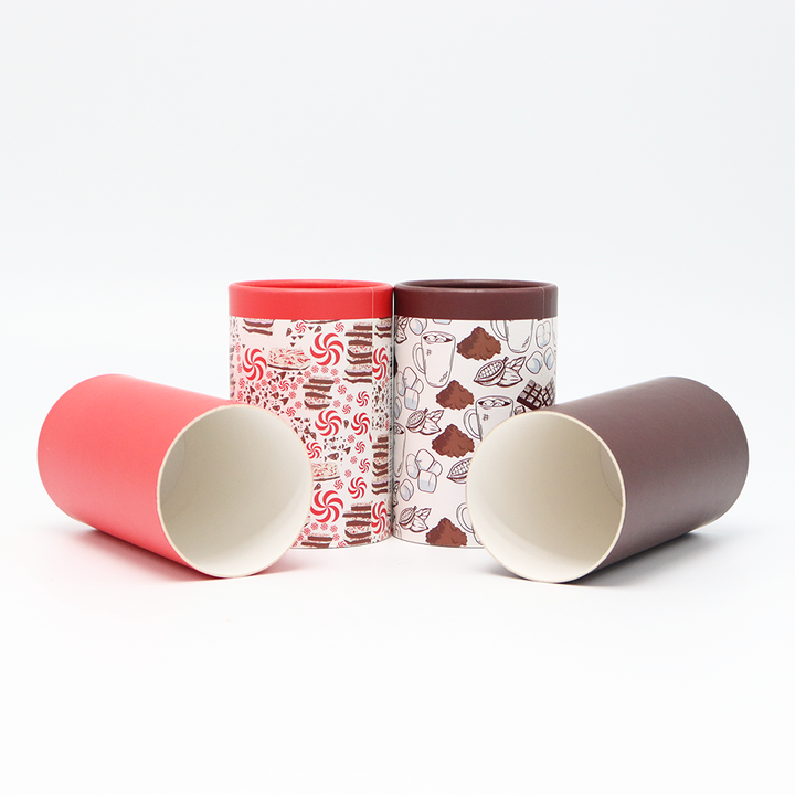 Tubo de papel de empacotamento feito sob encomenda amigável do papel da caixa do cilindro do cartão do produto comestível de Eco que empacota para o chocolate do biscoito do bolo do pão
