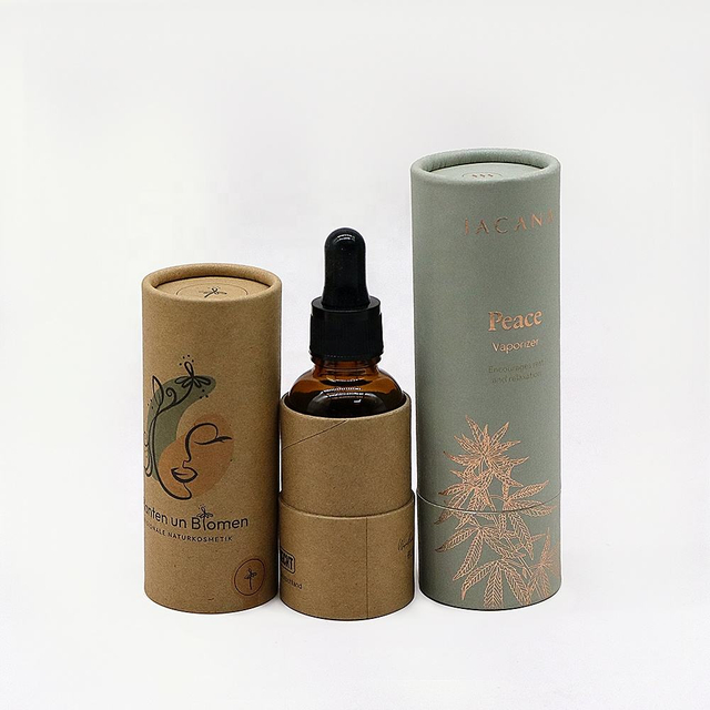 Personalize 10ml 15ml 20ml 30ml 50ml 100ml papelão kraft reciclado branco marrom preto tubo de papel de embalagem cosmética
