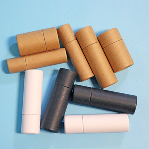 Tubo de papel kraft marrom, tubo de embalagem de papel branco, biodegradável, brilho labial, push up, bálsamo labial, tubo de embalagem
