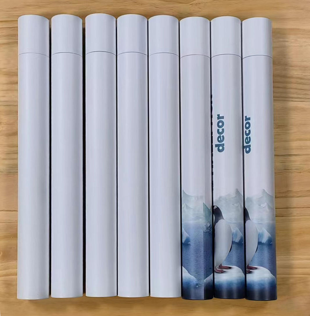Tubo de caixa de papel kraft marrom ecológico de alta qualidade, personalizado, envio branco, embalagem de tubo de papel artesanal