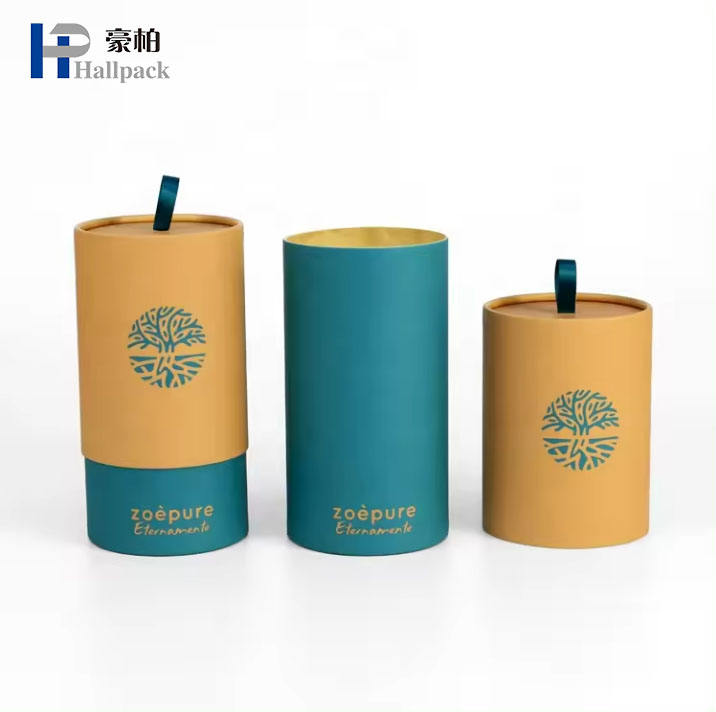 Logotipo personalizado, 2 peças de papelão de papel, armazenamento rígido de velas, conjunto de presente, caixa de tubo pequeno, embalagem de papel para velas