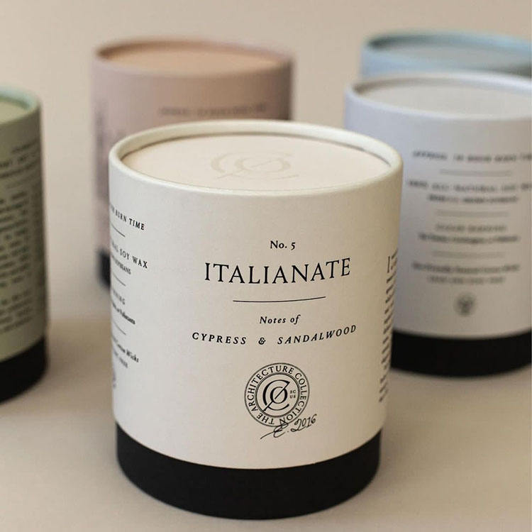 Caixa de embalagem de cilindro de alta qualidade, garrafa de perfume de vela kraft, saco de chá de café, embalagem de tubo de papel personalizado
