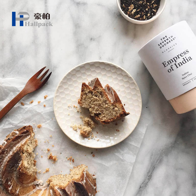 Firstsail design personalizado feijão de chá solto cilindro redondo papelão eco amigável caixa de qualidade alimentar pacote de tubo de papel alimentar