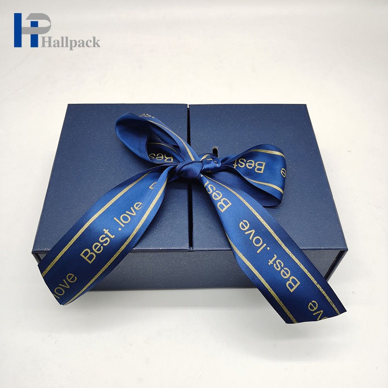 Embalagem luxuosa de caixa de fita azul para perfume, caixas de presente personalizadas para chá, batom, cerveja, cílios, ferramentas, perucas