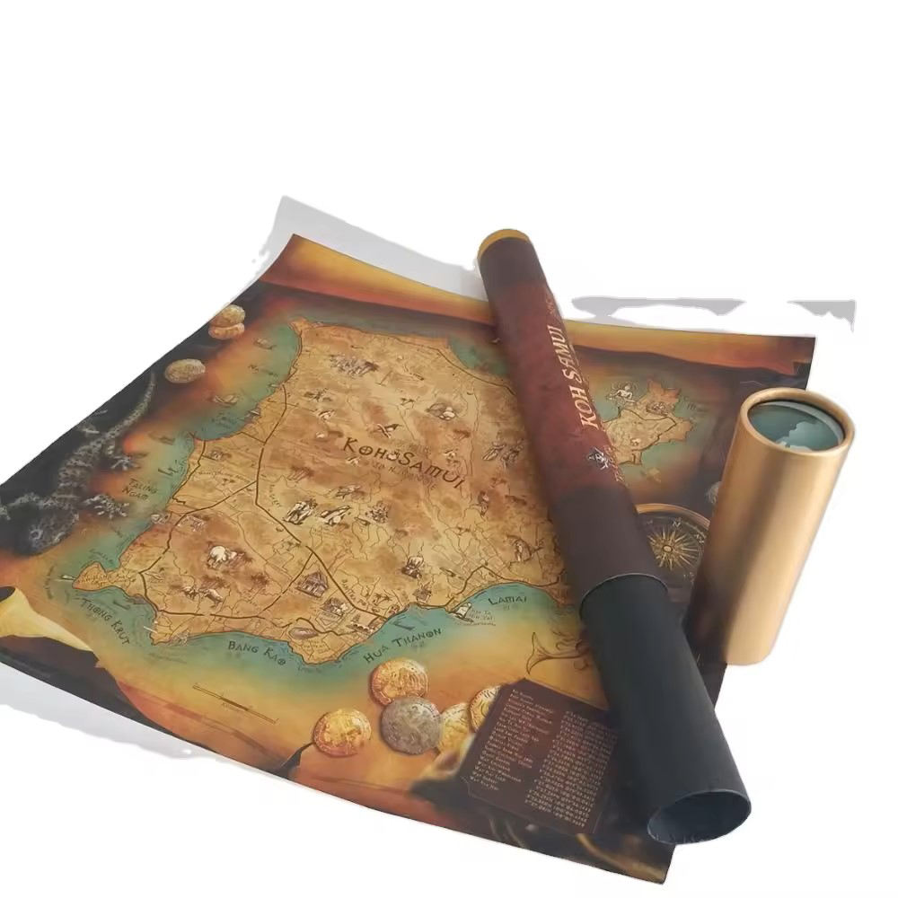 Pacote feito sob encomenda amigável da caixa do tubo redondo da caixa do cartão feito sob encomenda amigável do documento de Eco para o mapa do cartaz do papel de parede