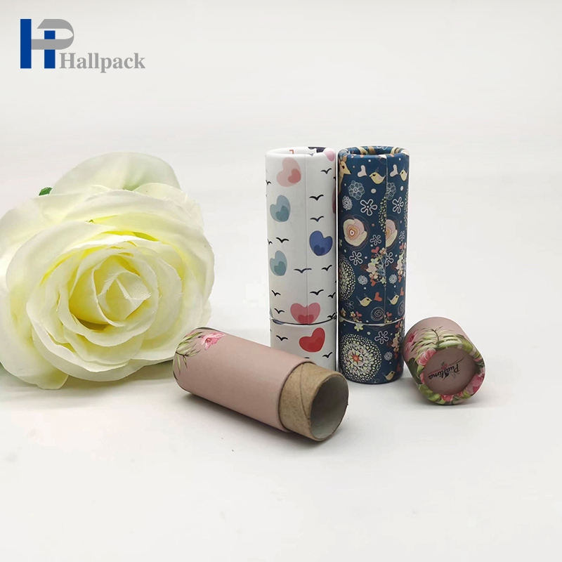 Atacado 0,3 onças Kraft Eco Food Grade Tubo de papelão redondo de papel artesanal embalagem de bálsamo labial para artesanato e projetos