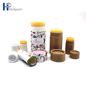 O tubo de papel biodegradável reciclado empurra para cima o tubo do bálsamo labial do cartão 0.3oz empurra para cima a banheira do bálsamo labial