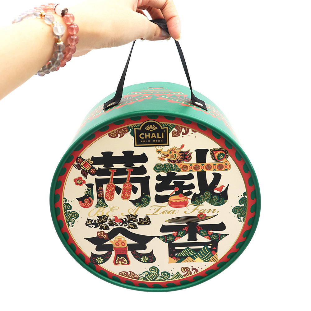 Design de luxo impresso mooncake bolinhos macaron sobremesa bolo de aniversário festa cilindro recipiente redondo tubo de papel embalagem