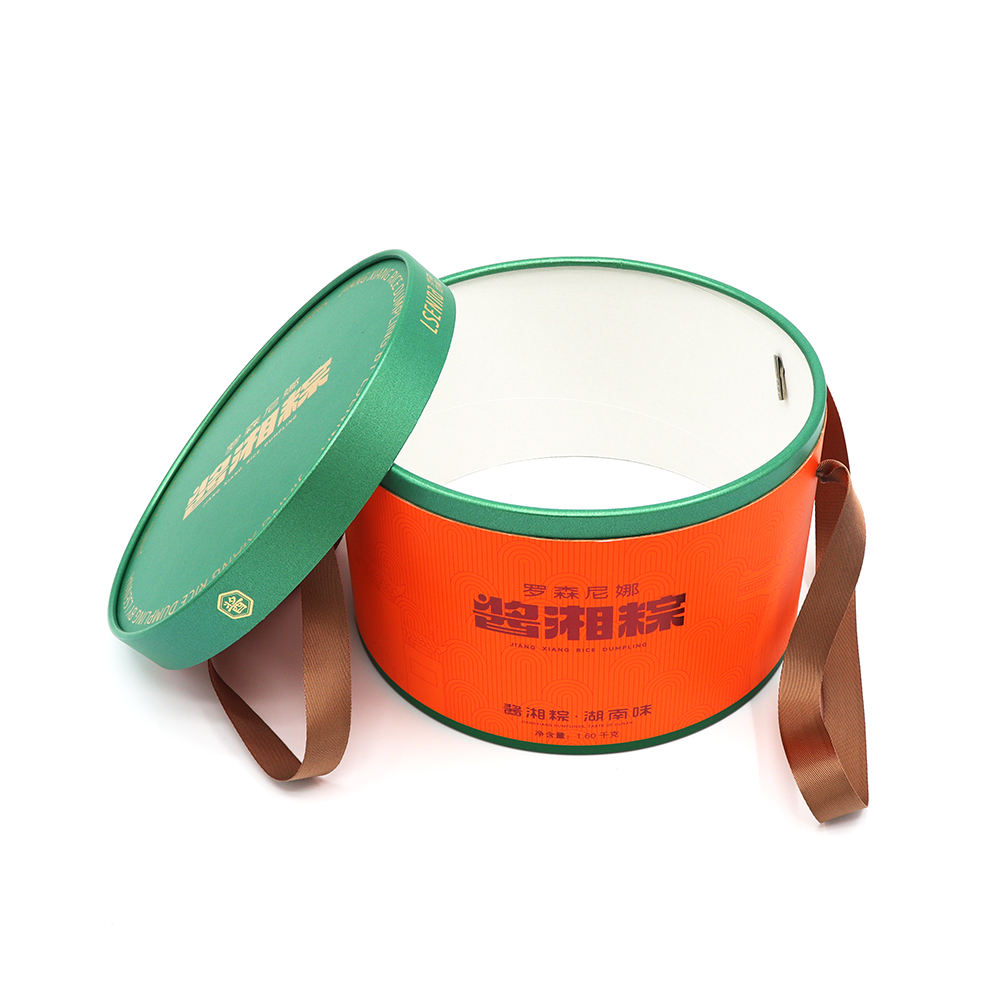 Design de luxo impressão mooncake bolinhos bolo de aniversário festa bolo cilindro recipiente redondo embalagem de papel presente embalagem de papel