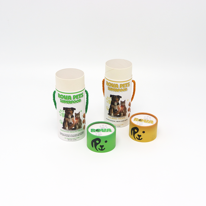Eco amigável embalagem de grau alimentício personalizado caixa de cilindro de papelão embalagem de tubo de papel para alimentos para animais de estimação