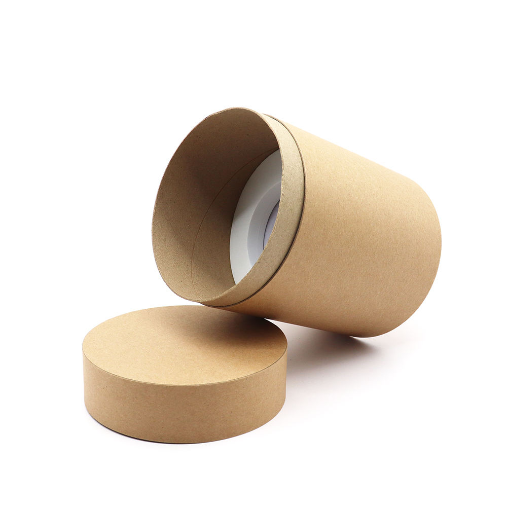 Embalagem de tubo redondo de papelão biodegradável de tamanho personalizado ecologicamente correto com borda plana de tubo redondo de proteína em pó café chá embalagem de tubo de papel