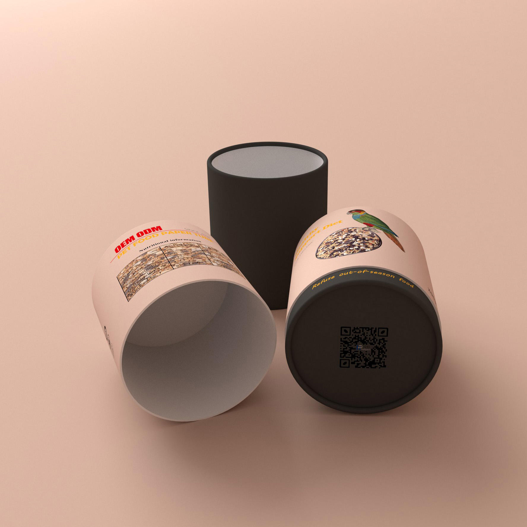 Cilindro biodegradável de impressão personalizada, papelão de papel para alimentos, sacos de vasilha de chá premium, embalagem de caixa de tubo para pacote de chá solto