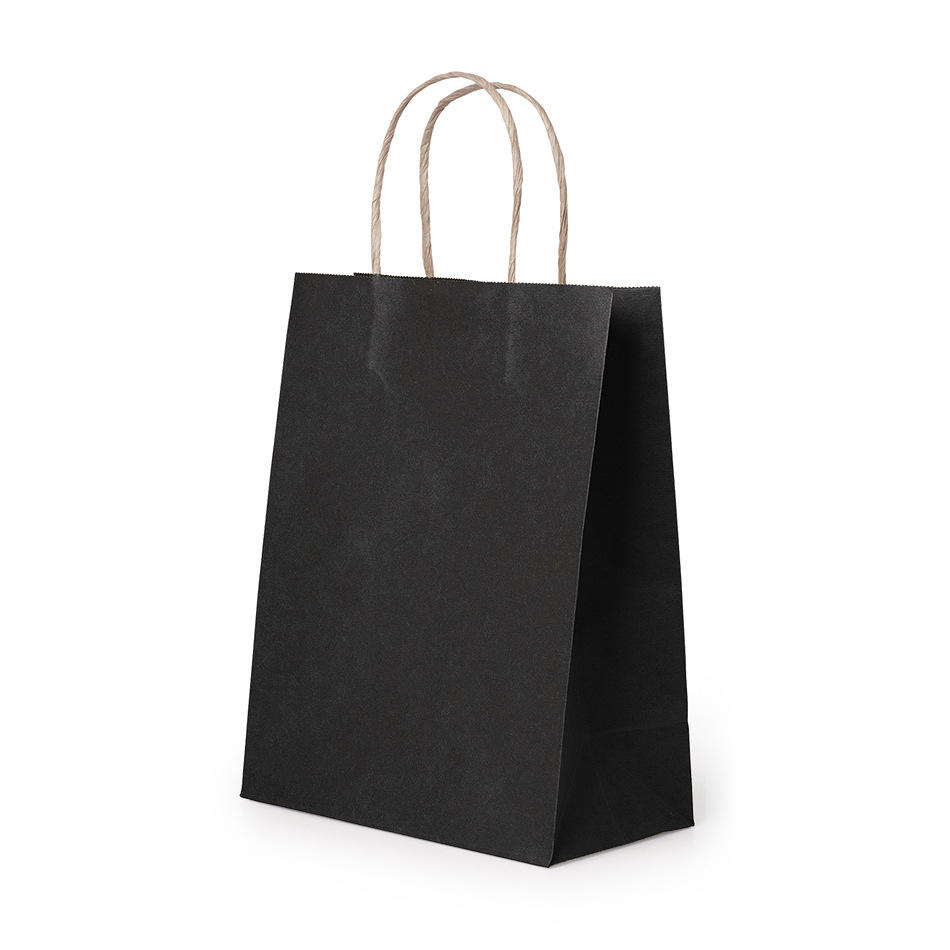 Saco de compras de papel kraft marrom impresso com logotipo personalizado Saco de papel para viagem para entrega de alimentos Saco de presente com alça