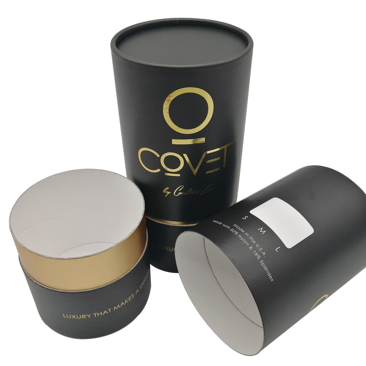 Caixa redonda impressa personalizada de venda quente de papelão cilíndrico reciclado marrom ecológico para embalagens de camisetas e artesanato