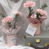 Pequeno conjunto preservado camurça rosa caixas de embalagem papelão para flor personalizado eco rígido forma redonda mini papel flor presente cilindro