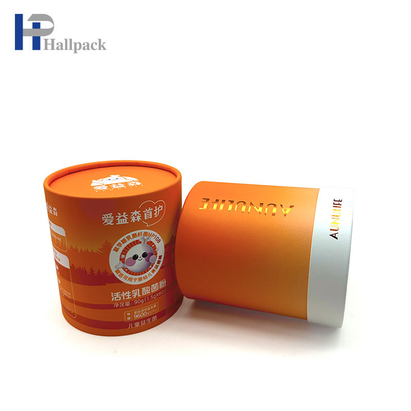 Embalagem redonda de papelão com tubo de papel Kraft Eco para uso artesanal de cosméticos com manuseio de impressão em relevo e desaparecimento