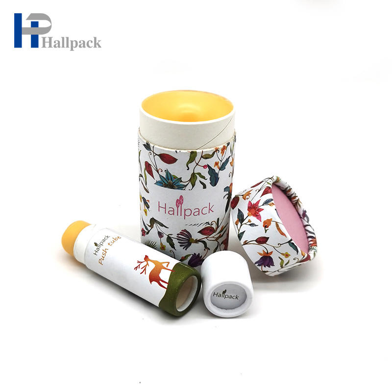 O papel de empacotamento branco biodegradável do papel do desodorante do cartão de Kraft de 2 onças 0.3oz Brown Paper levanta o bálsamo labial