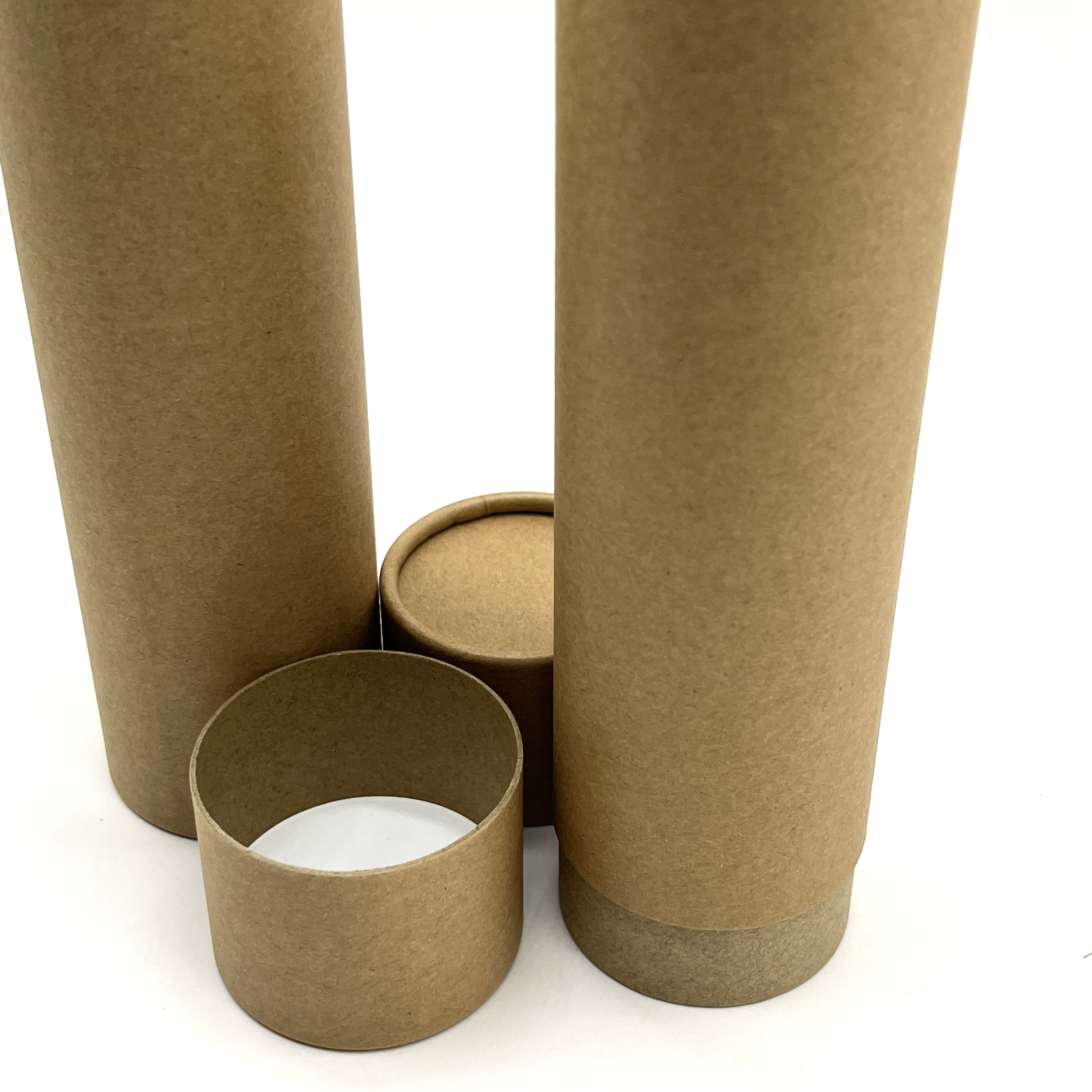 Tubo de papel redondo Kraft marrom, tubo de papel de enchimento de bálsamo de papel artístico
