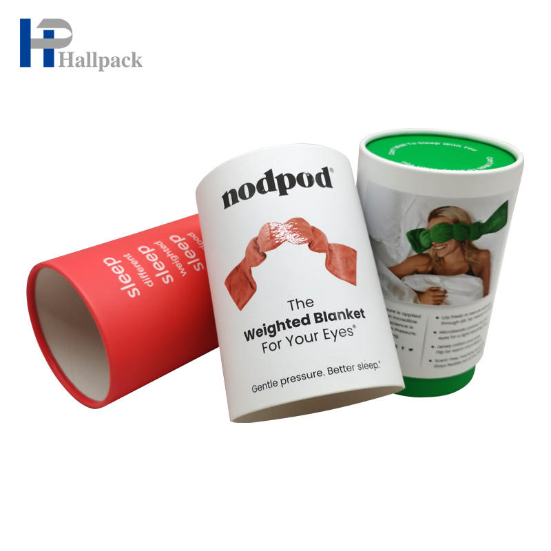 Embalagem de tubo de papel para lenço de meias com tapa-olho