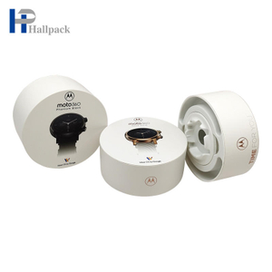 Tubo de papel redondo caixa de joias curtas tubo de embalagem de flores de topo plano