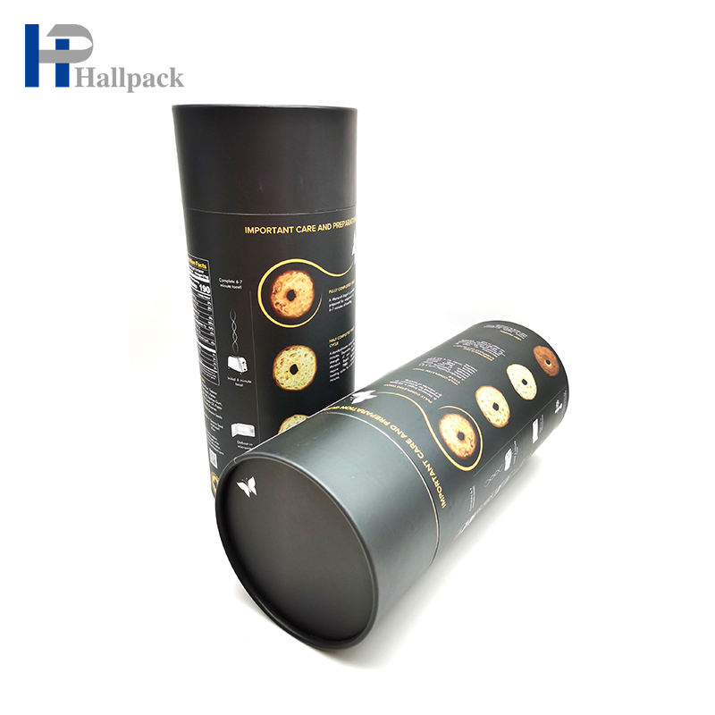 Venda quente logotipo de tamanho personalizável embalagem solta papel kraft tubo de papel preto