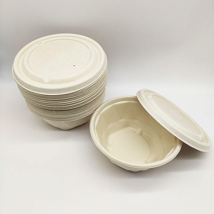 Fornecimento de fábrica em concha de cana-de-açúcar Recipientes de alimentos descartáveis ​​seguros para celulose