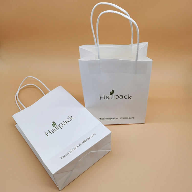 Pacote de tamanho personalizado Alça de papel Saco de papel Saco de compras de papel Kraft