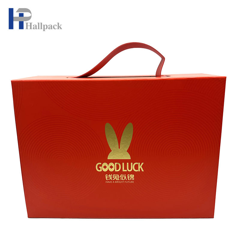 Caixa de papel grande dobrável magnética feita sob encomenda luxuosa do tamanho com corda de couro da mão